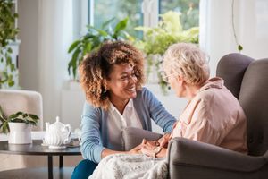 Nurse Supporting Senior Lady — Fishers, IN — Alluring Warmth Home Care LLC