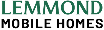 The logo for lemond mobile homes is green and black on a white background.