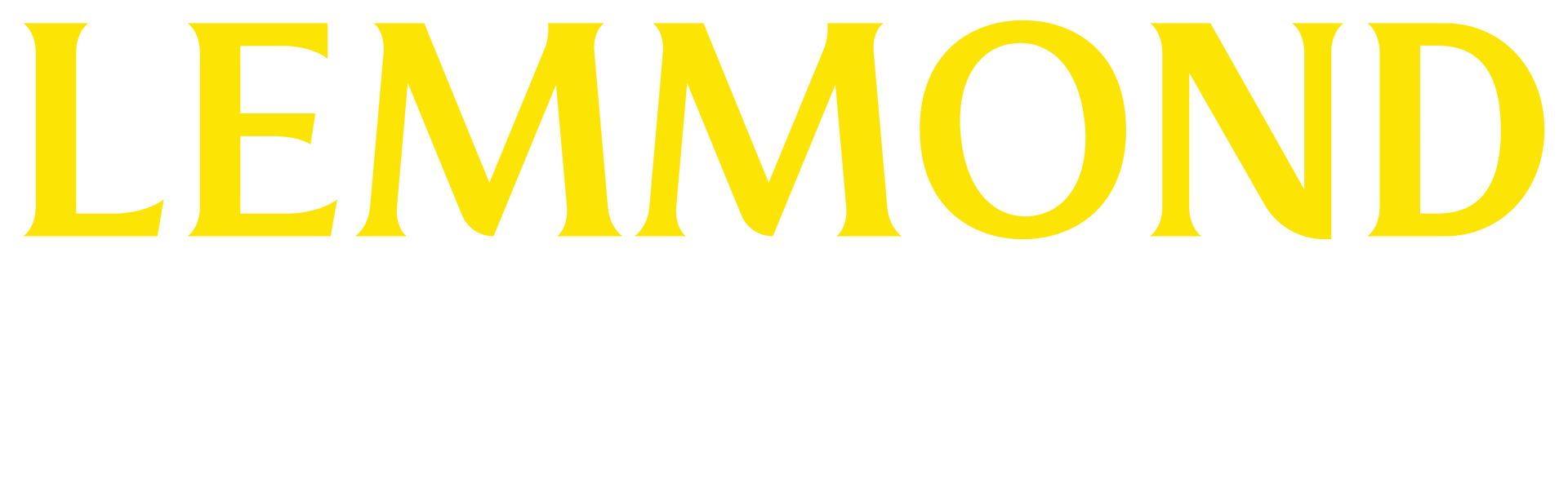 The word lemmond is written in yellow letters on a white background.