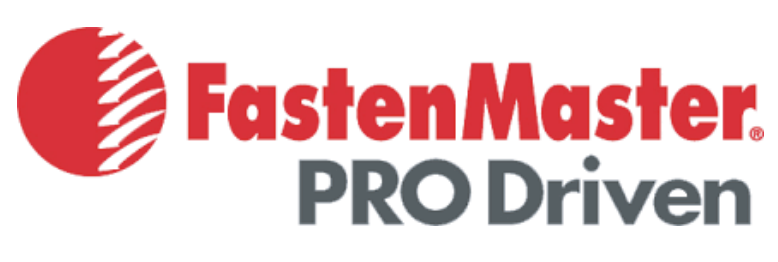FastenMaster logo: red circle with white lines,