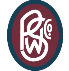 Logo: Maroon oval with navy border. White interlocking