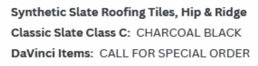 Text describing roofing tiles: