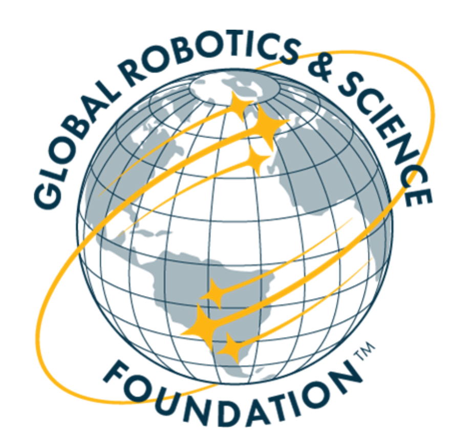Global Robotics & Science Foundation logo with globe and yellow orbital lines