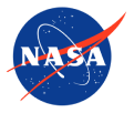 NASA logo: white letters and red swoosh on a blue circle with stars.