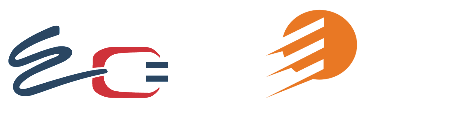 A blue , red , and orange logo on a white background.