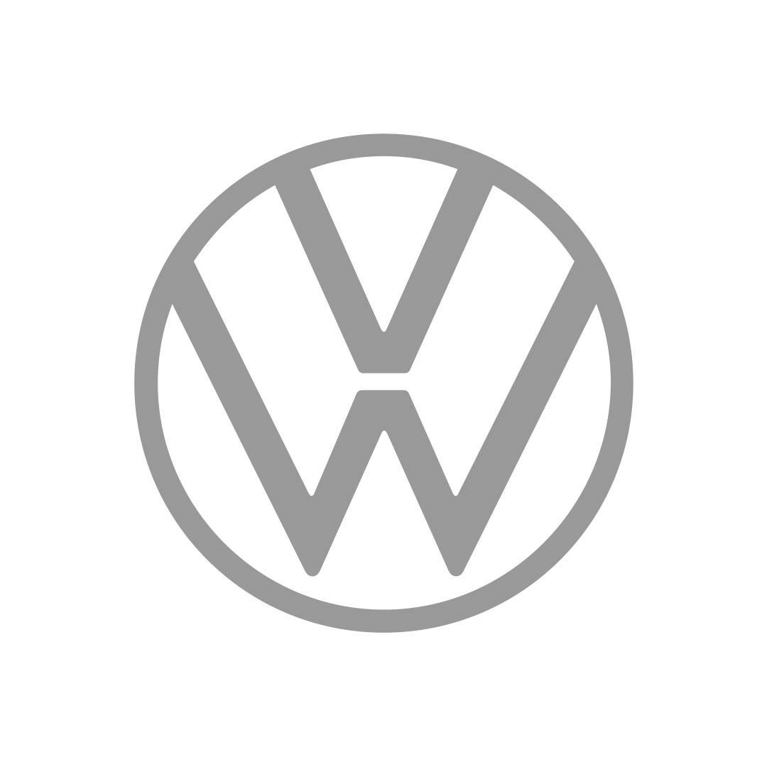 A volkswagen logo in a circle on a white background.