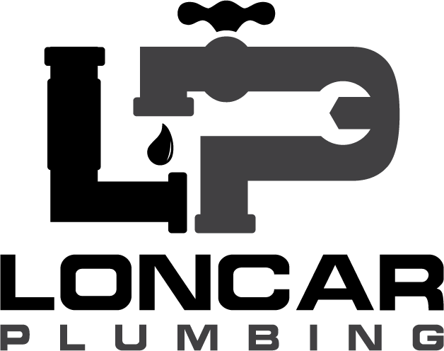 a black and white logo for loncar plumbing