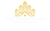 Gold and white logo for 