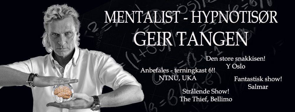 Geir Tangen som poserer, Tangen driver med hypnose, hypnoseterapi med mer.