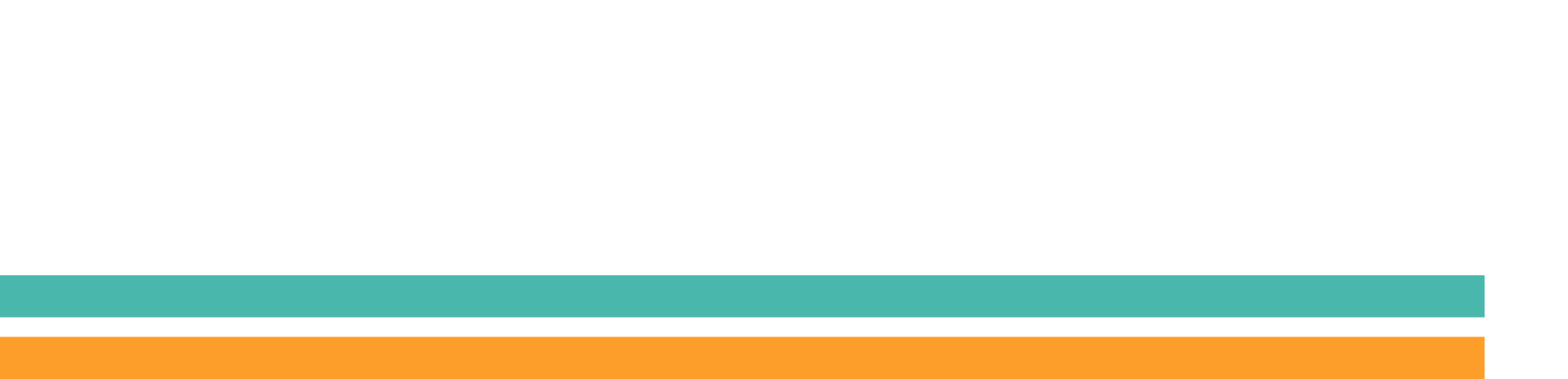 a blue , orange and white striped background with a white border CineSalon logo.