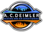 A.C. Deimler Heating and Air Conditioning logo with blue and orange circular design