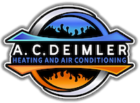 A.C. Deimler Heating and Air Conditioning logo with blue and orange circular design