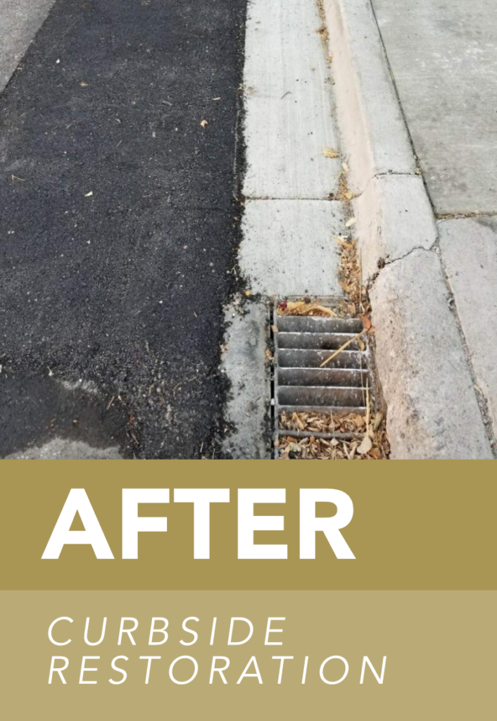 Waypoint Concrete restored a cracked curb and replaced surrounding concrete for a drain in Star, Idaho.