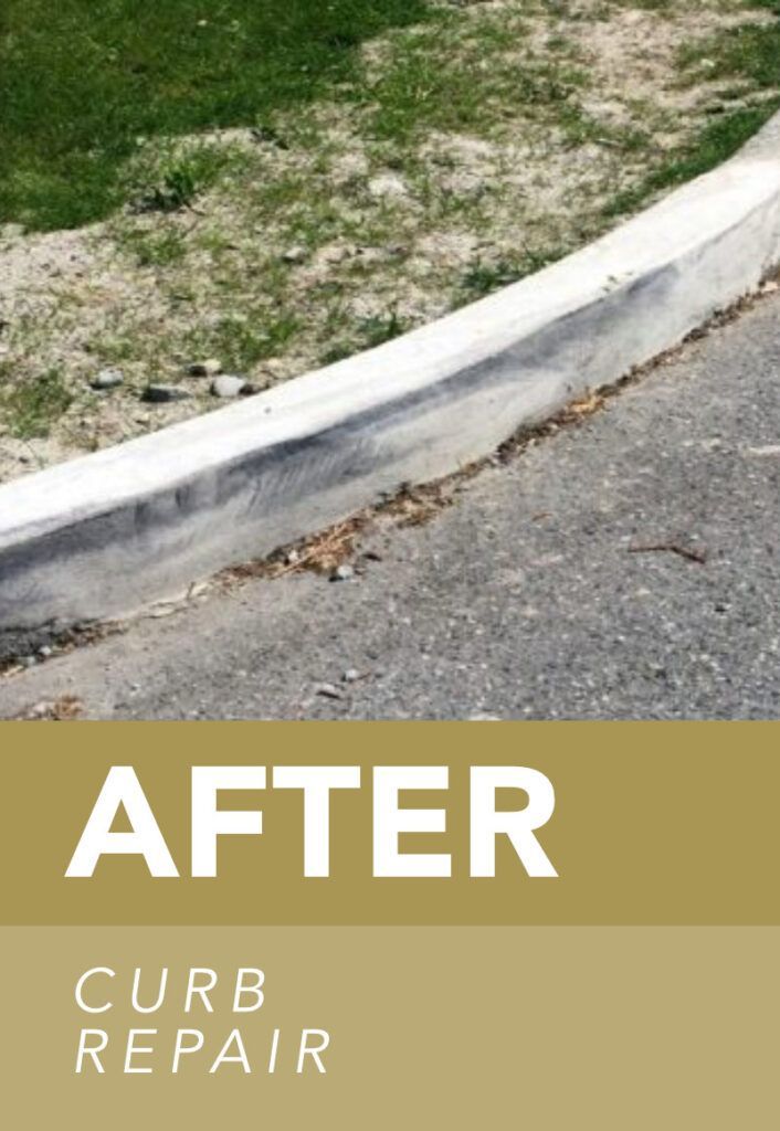 Waypoint Concrete repaired a damaged curb with smooth new concrete edging along a street in Eagle, Idaho.