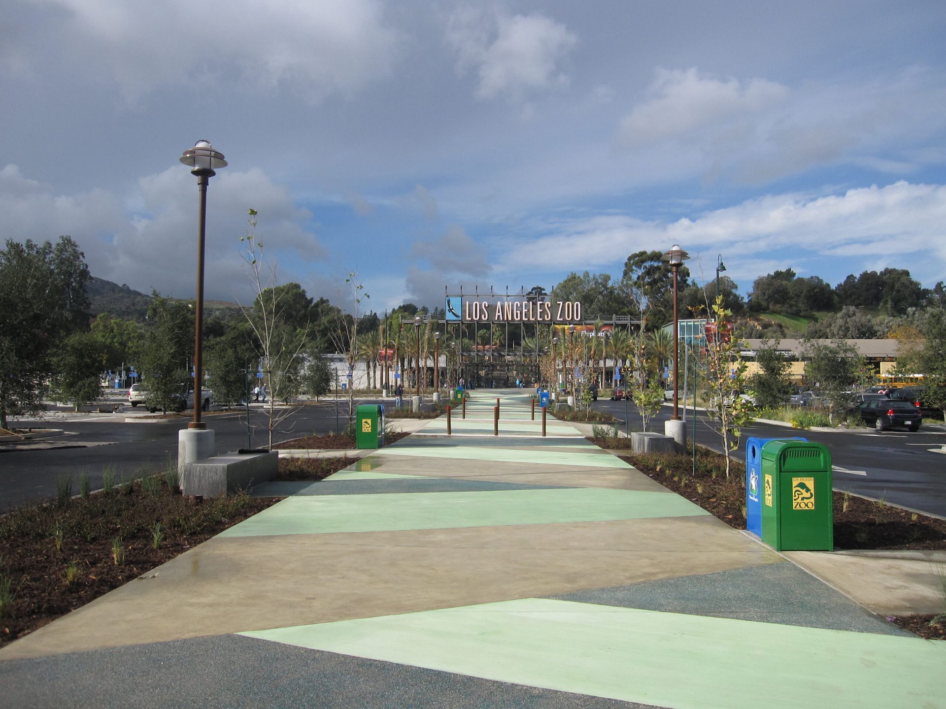 Waypoint Concrete built a public hardscape park zone with sidewalks and colored concrete accents in Meridian, Idaho.