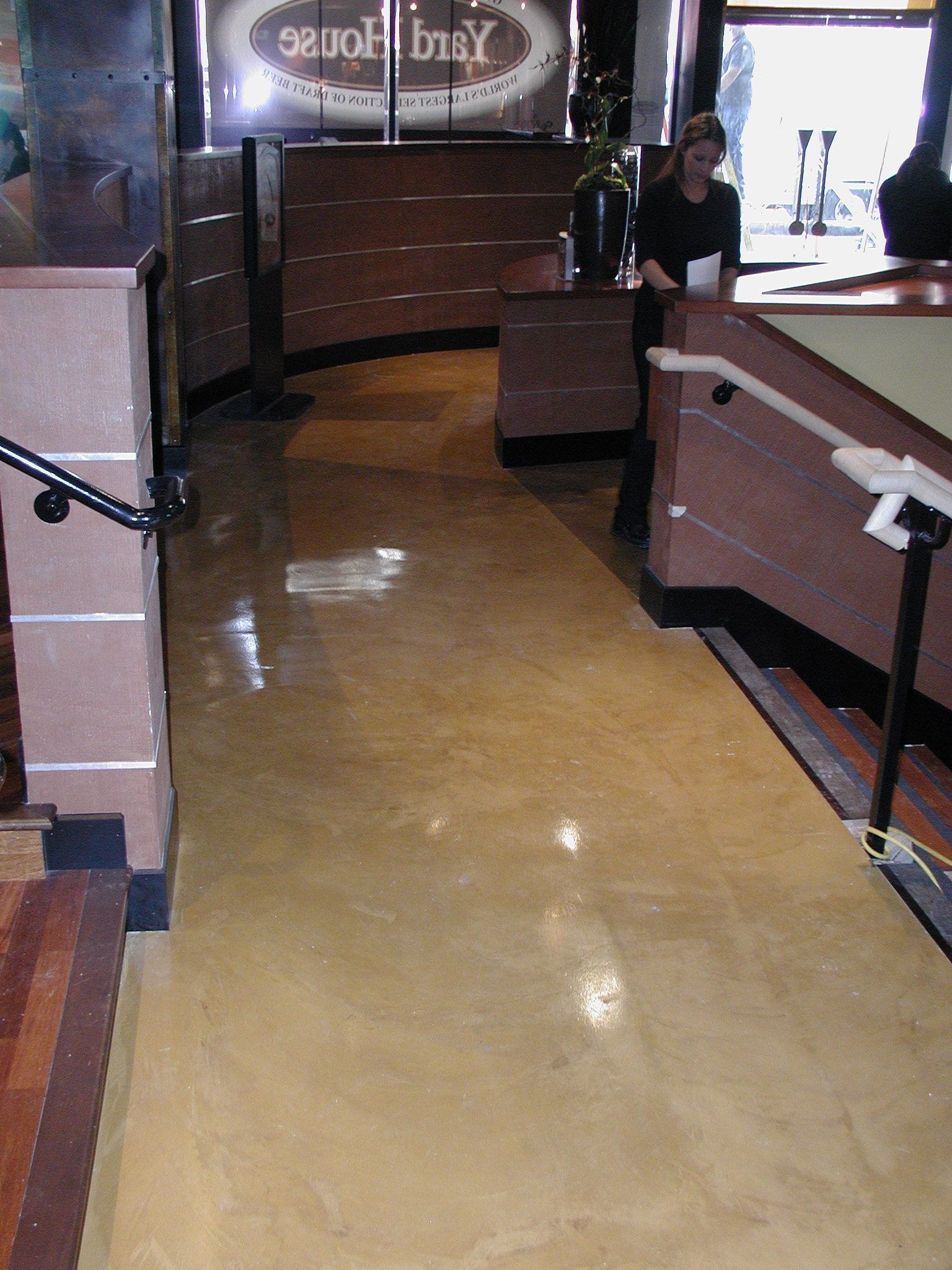 Waypoint Concrete poured and finished a warm-toned decorative concrete floor in Notus, Idaho.