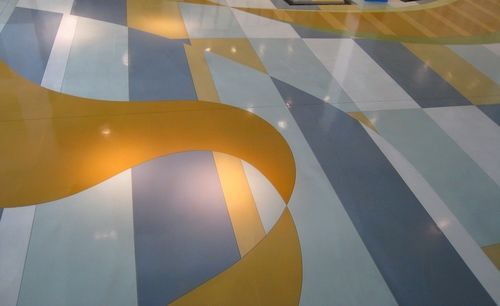 Waypoint Concrete installed a decorative concrete floor with flowing two-tone finish in Marsing, Idaho