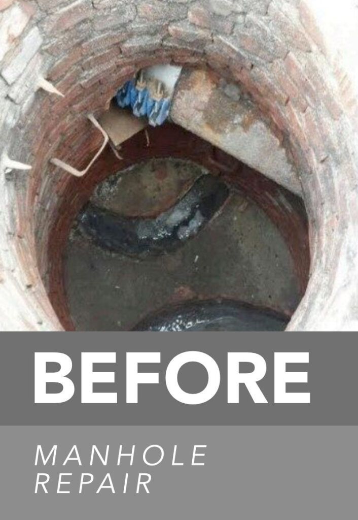 Waypoint Concrete documented a deteriorated manhole structure prior to concrete restoration in Star, Idaho.
