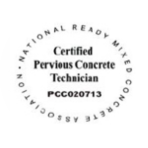A certified pervious concrete technician stamp from the national ready mix concrete association