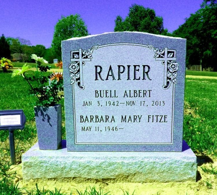 A gravestone for buell albert and barbara mary fitze