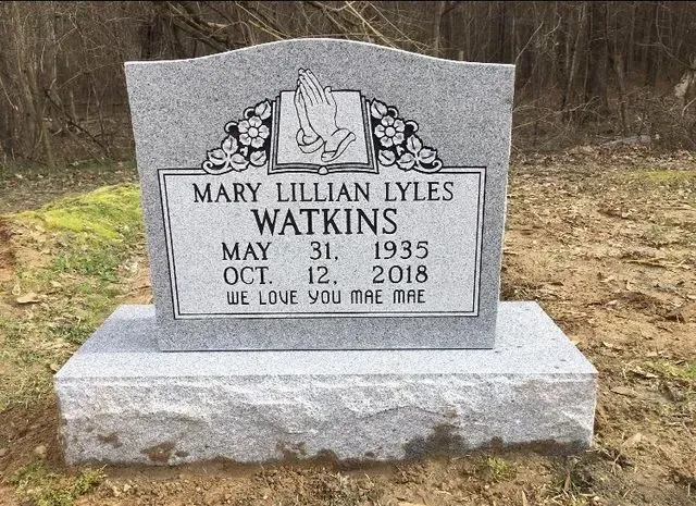 A Gravestone for Mary Lilian Lyles Watkins – Canton, MS – Davidson Marble & Granite