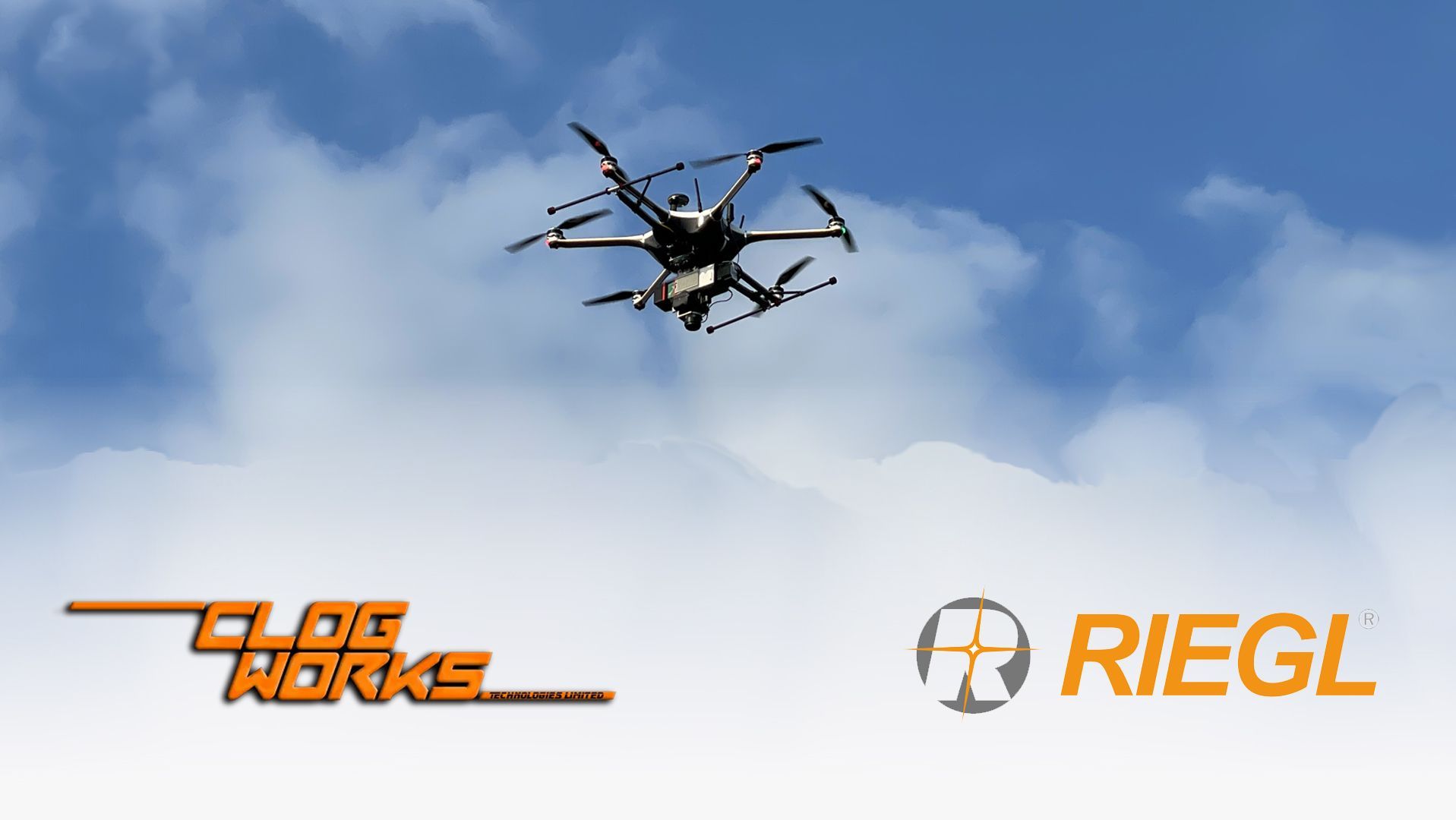  Clogworks Dark Matter hX Gen 2 flying with a Riegl Lidar