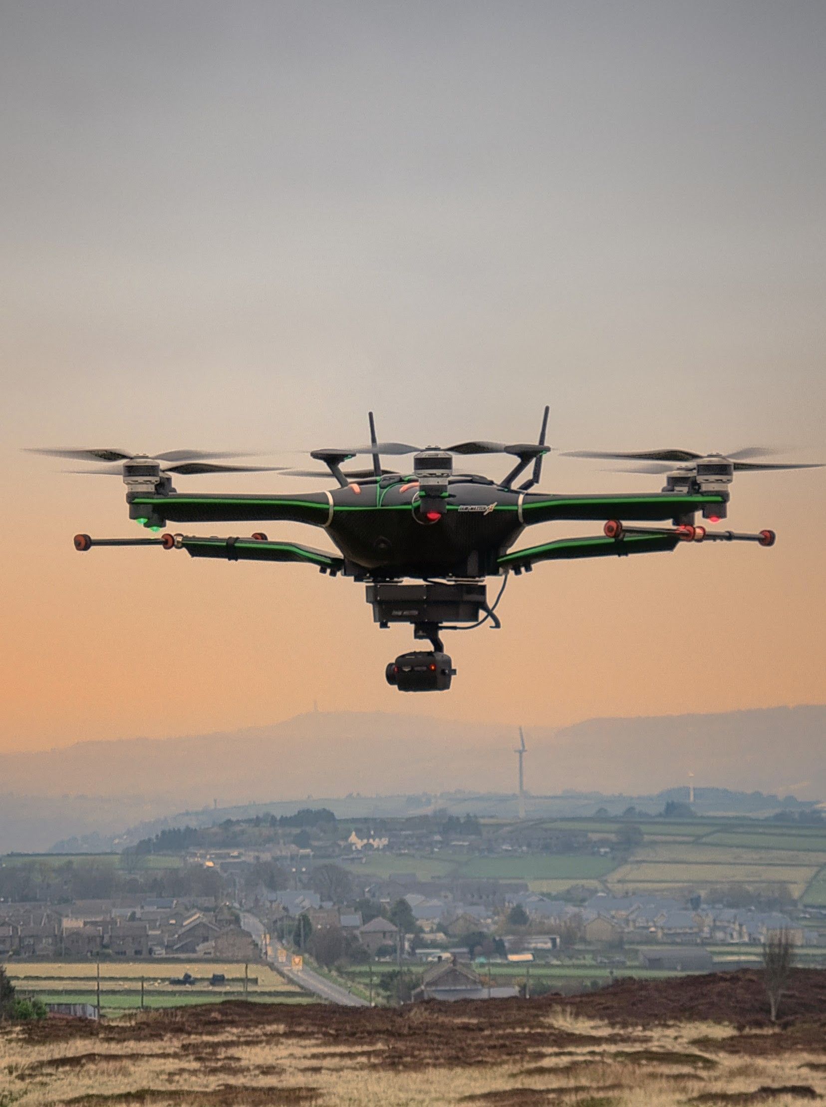 Clogworks Dark Matter drone flying with the Sentera 6X Series Sensors