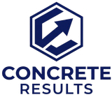 Concrete Results logo with navy hexagon and arrow above the company name
