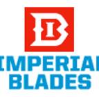 The logo for imperial blades is a red square with a white letter b on it.