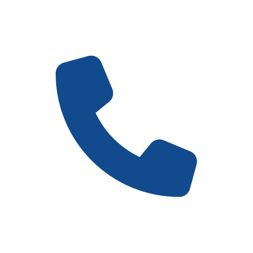Blue telephone handset icon.