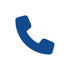 Blue telephone receiver icon.