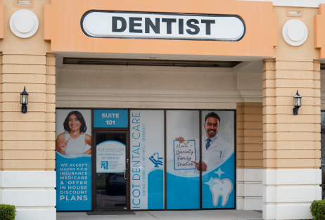 Exterior of a dental office with