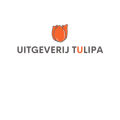 Uitgeverij Tulipa-logo met een oranje tulpicoon boven grijze en oranje tekst.