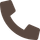 Ein braunes Telefonsymbol auf weißem Hintergrund.