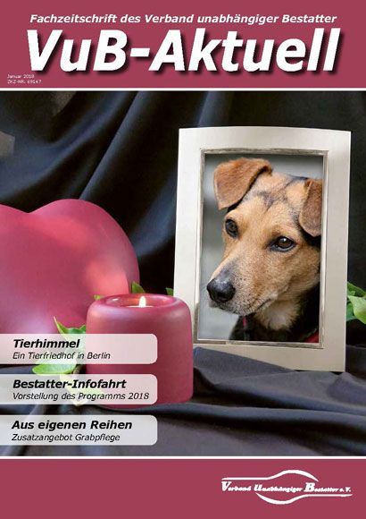 Titelbild VuB-Aktuell 2018 Ausgabe 1 (Fachzeitschrift für Bestatter)