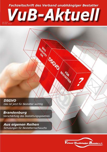 Titelbild VuB-Aktuell 2018 Ausgabe 3 (Fachzeitschrift für Bestatter)
