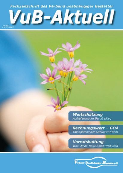 Titelbild VuB-Aktuell 2020 Ausgabe 3 (Fachzeitschrift für Bestatter)