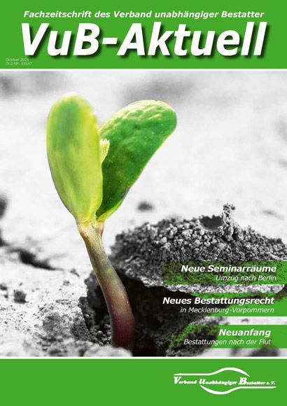 Titelbild VuB-Aktuell 2021 Ausgabe 4 (Fachzeitschrift für Bestatter)