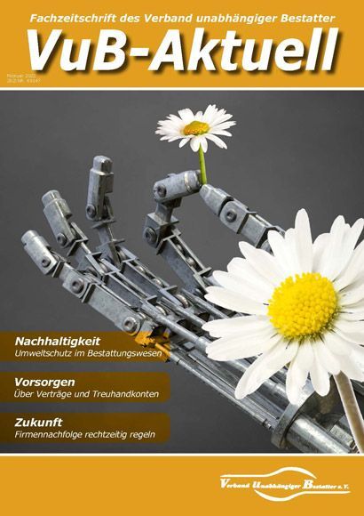 Titelbild VuB-Aktuell 2022 Ausgabe 1 (Fachzeitschrift für Bestatter)