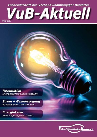 Titelbild VuB-Aktuell 2022 Ausgabe 4 (Fachzeitschrift für Bestatter)