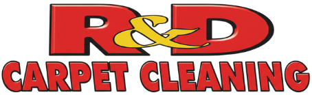 Logo for R&D Carpet Cleaning: Red letters