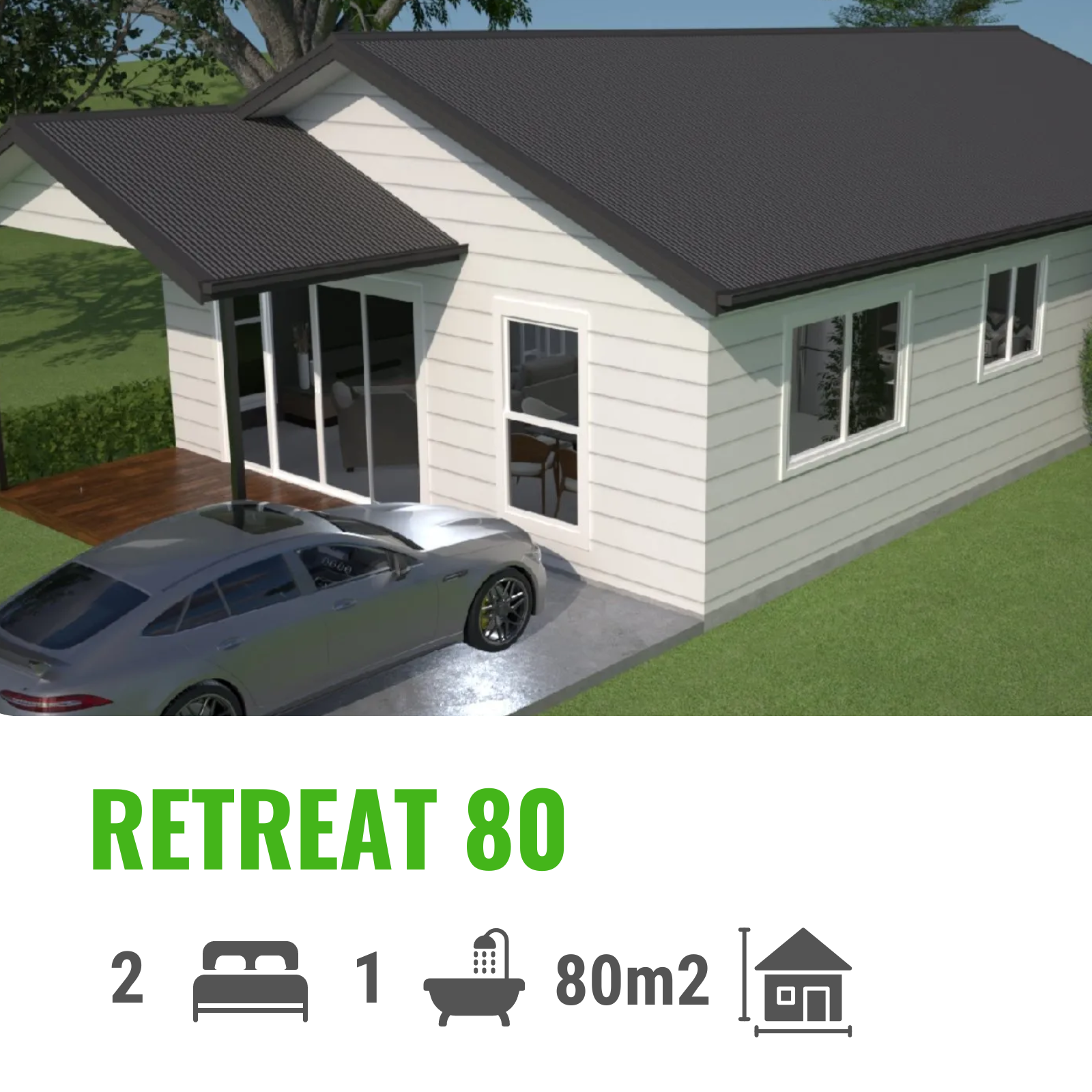 A modern home labeled