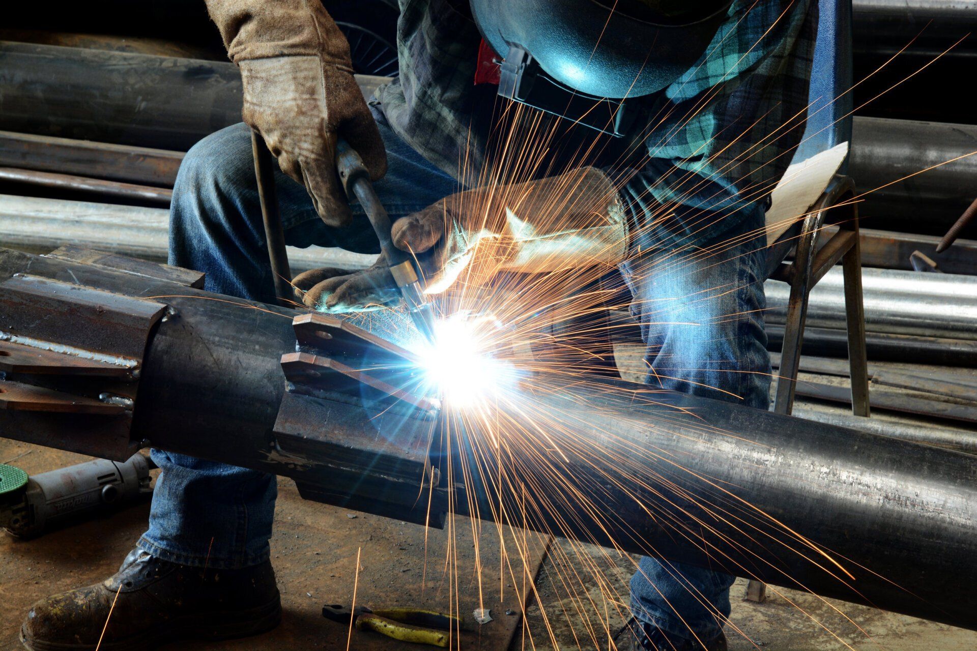 Person welding