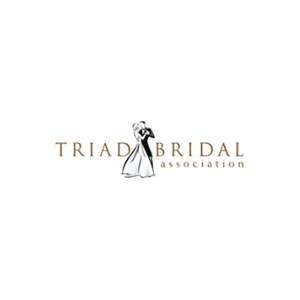 Triad Bridal Association logo with a bride silhouette in brown and gray on a white background