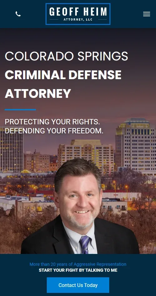 Criminal Defense Website Mobile Preview