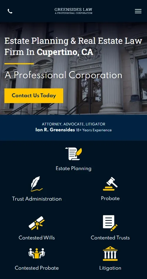 Estate Planning Website Mobile Preview