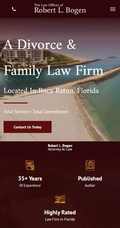Family Law Website Mobile Preview