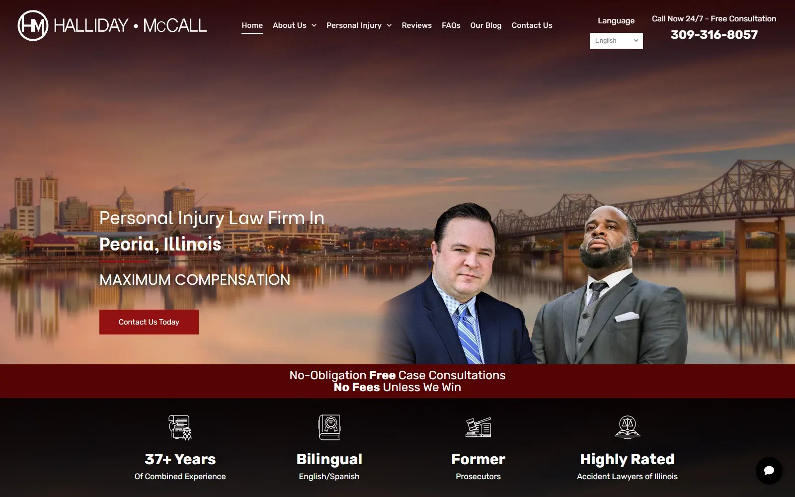 Personal Injury Law Website Desktop Preview