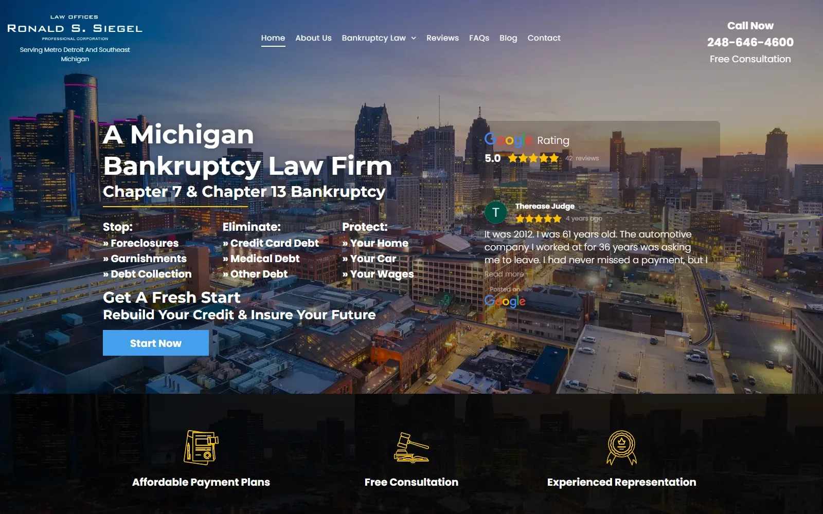 Bankruptcy Website Desktop Preview