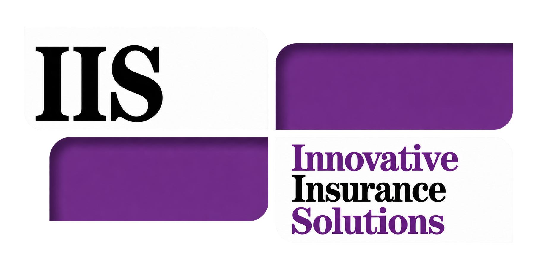 IIS logo with purple blocks and the words &ldquo;Innovative Insurance Solutions&rdquo;
